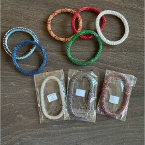Assortment of Made in Nepal Glass Bead Roll-On Bracelets
